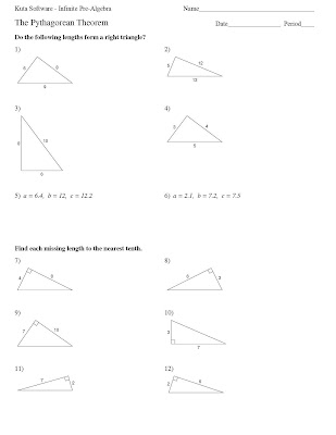 Pythagoras Theorem Questions Worksheet