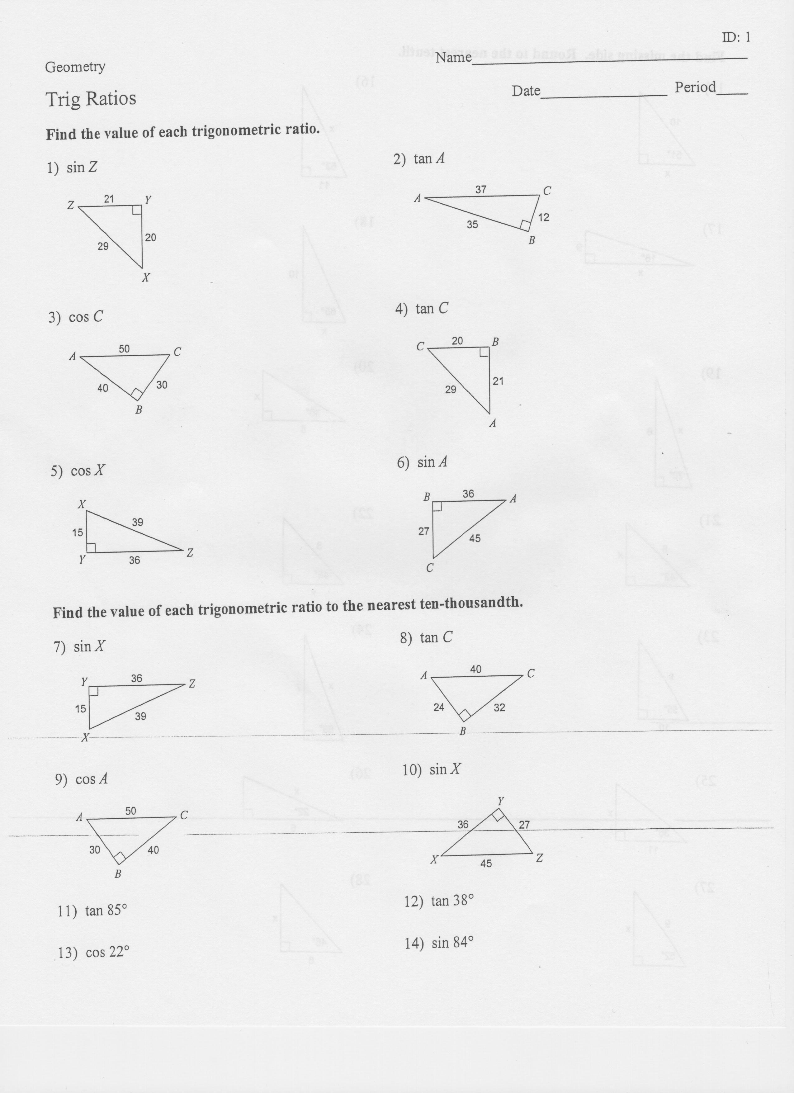 Pythagoras Theorem Worksheets