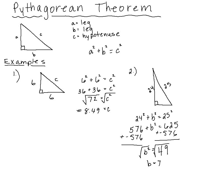 Pythagorean Theorem Examples