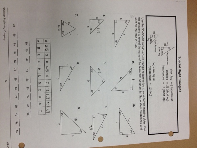 Pythagorean Theorem Triangle Worksheet