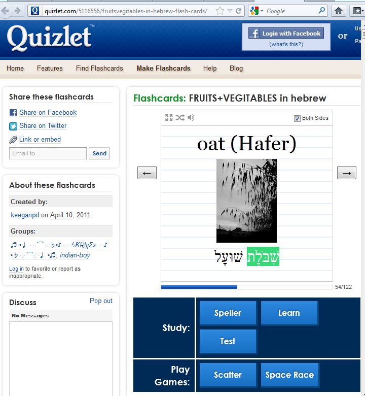 Quizlet Flashcards English