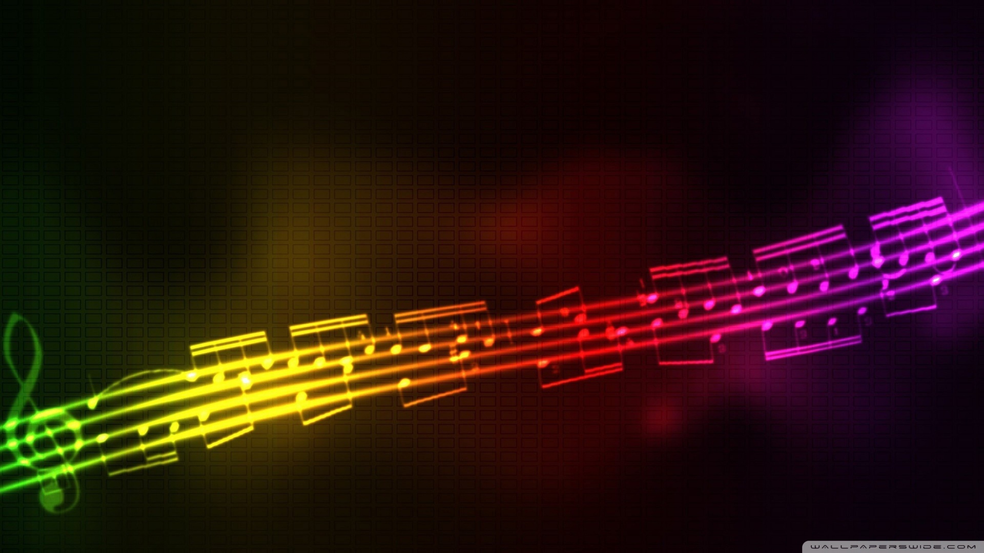 Rainbow Music Notes Background