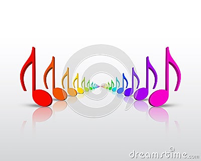 Rainbow Music Notes Background