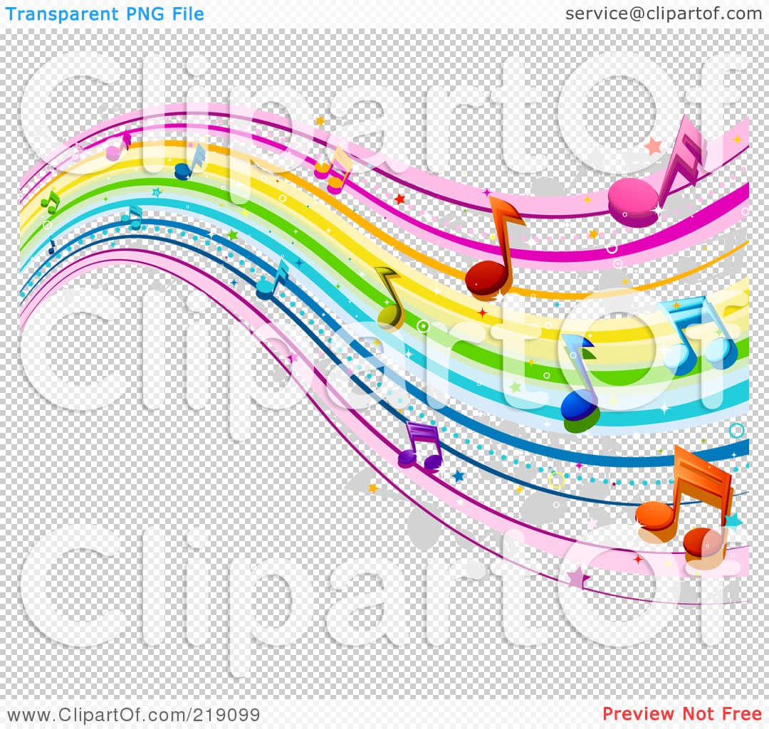 Rainbow Music Notes Background