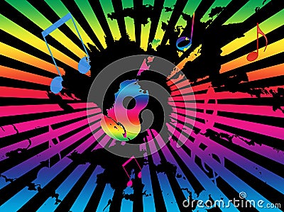 Rainbow Music Notes Background