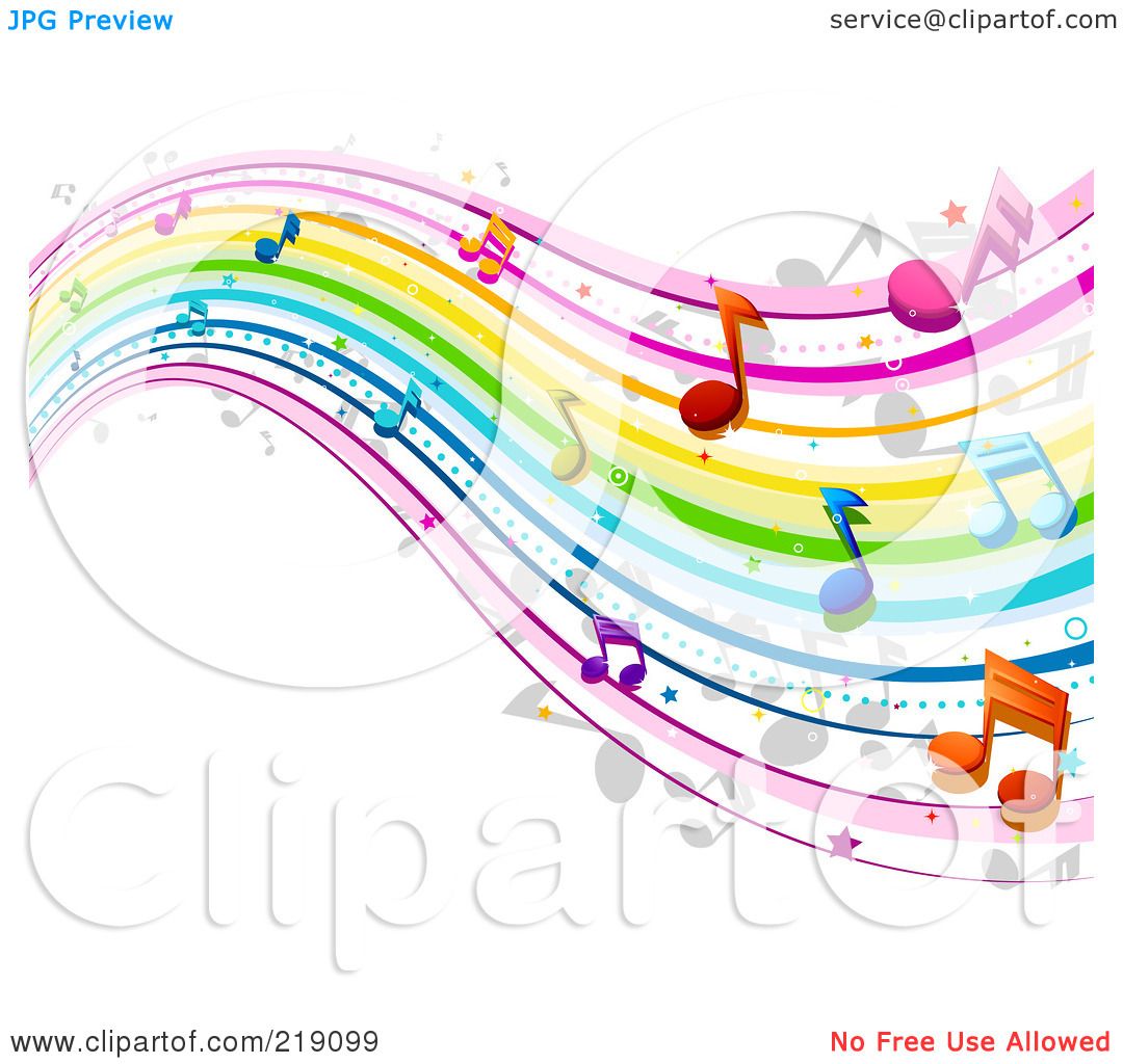 Rainbow Music Notes Background