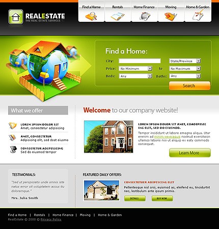 Real Estate Websites Templates