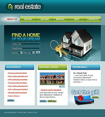 Real Estate Websites Templates Free