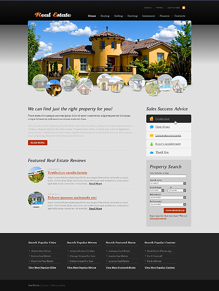 Real Estate Websites Templates Free