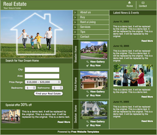 Real Estate Websites Templates Free