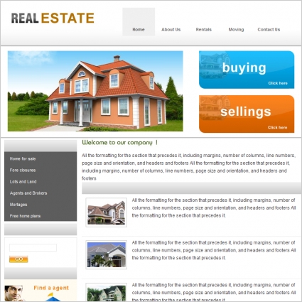 Real Estate Websites Templates Free Download