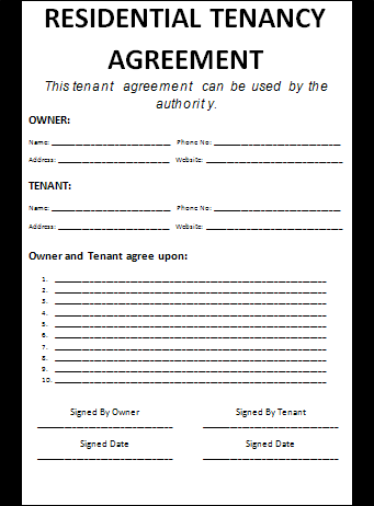 Rent Agreement Format