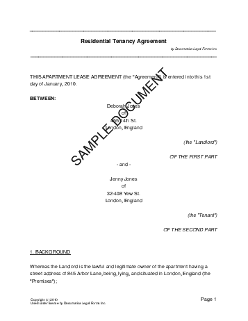 Rent Agreement Template Uk