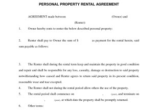 Rental Agreement Form