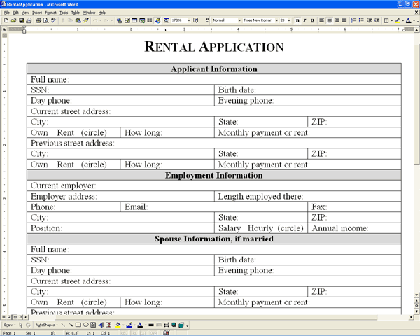 Rental Lease Agreement Template