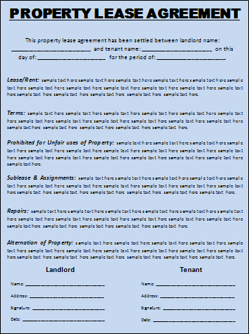 Rental Lease Agreement Template Free