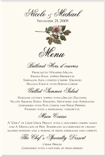 Restaurants Menu Cards Samples