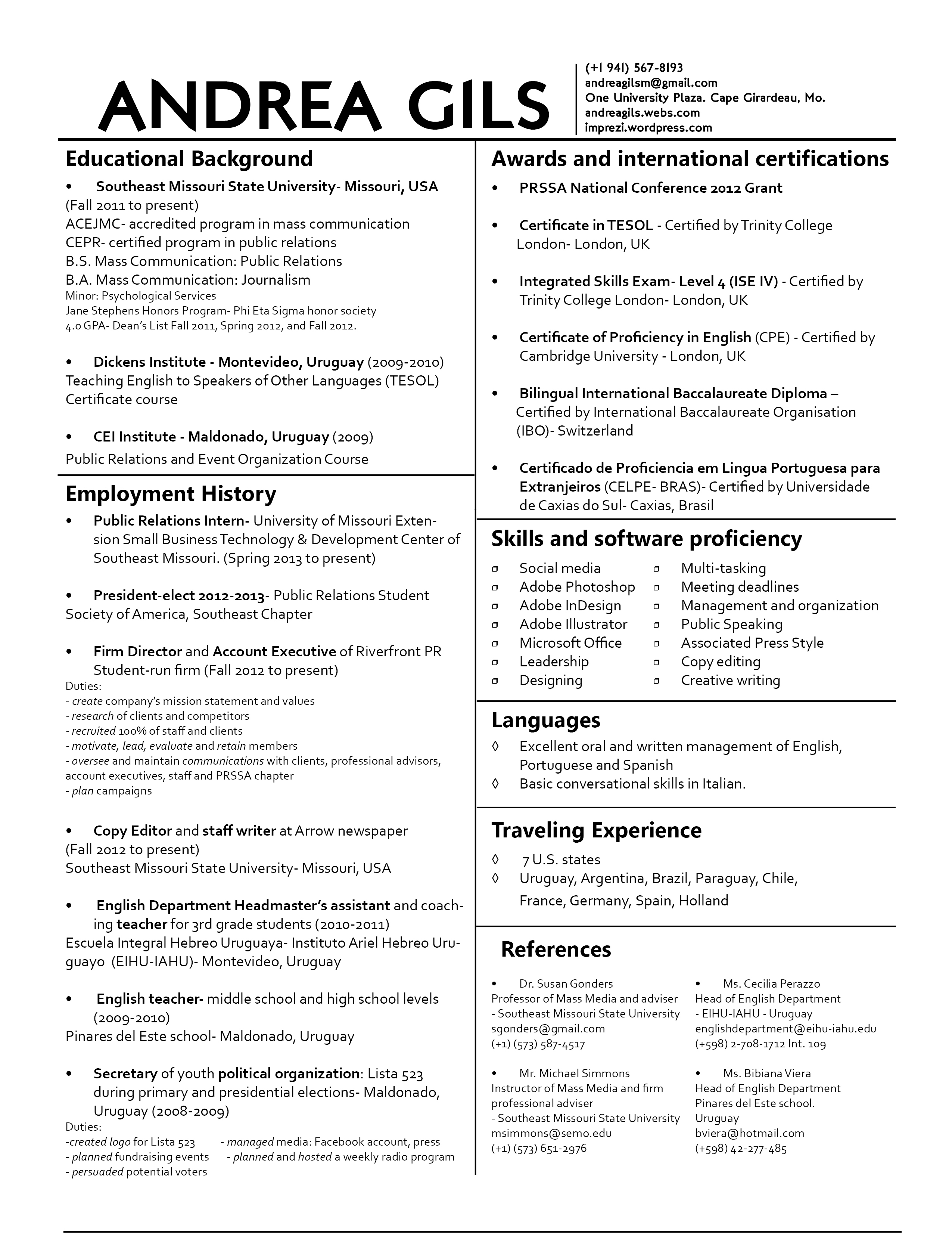 Resumes For Students With No Experience