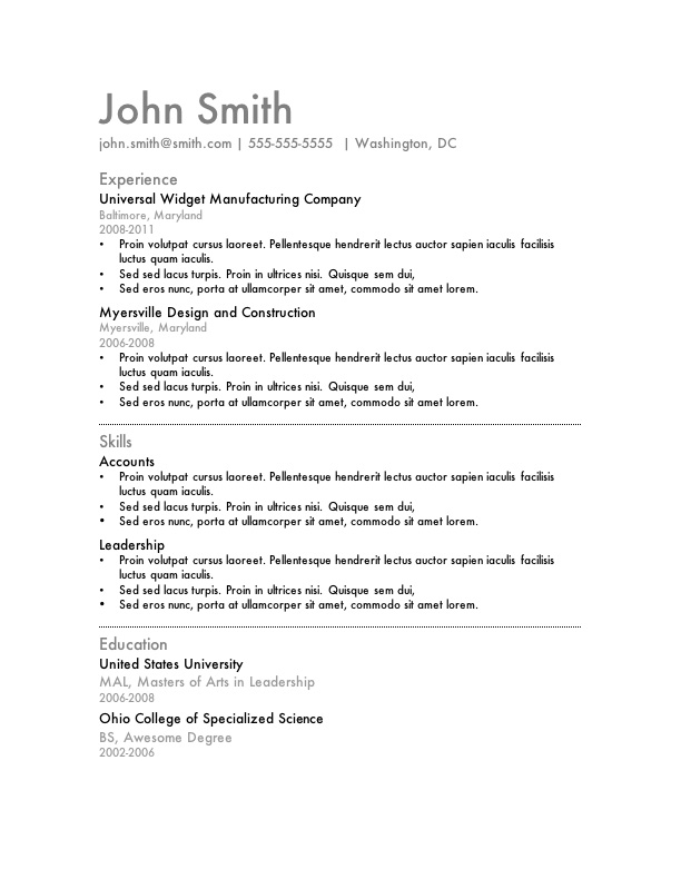 Resumes Templates