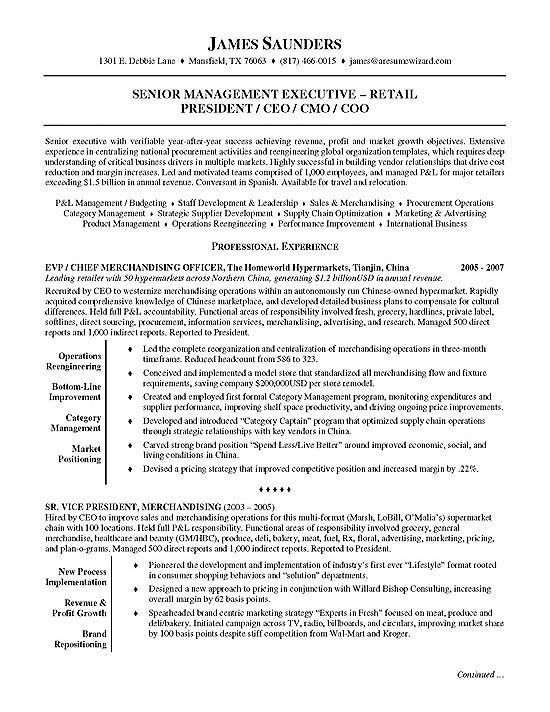 Retail Management Resume Template