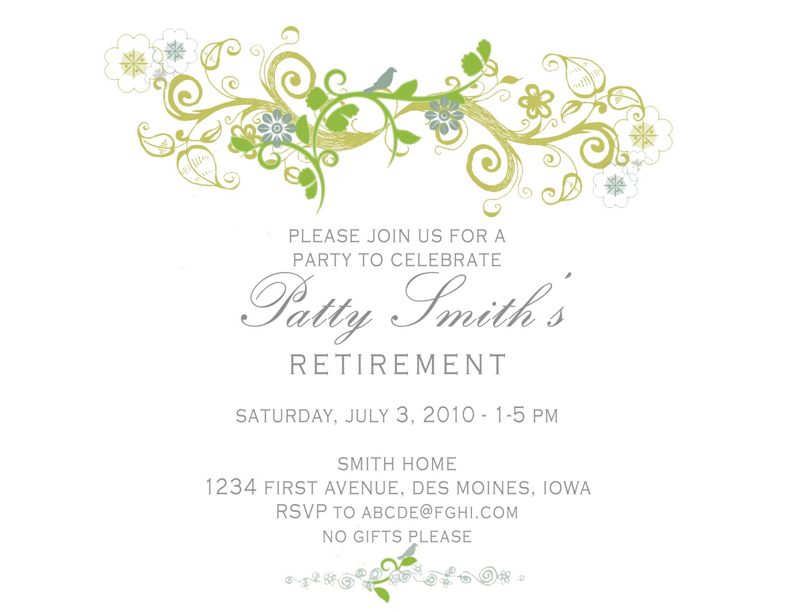 Retirement Party Invitation Template