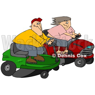 Ride On Lawn Mower Cartoon