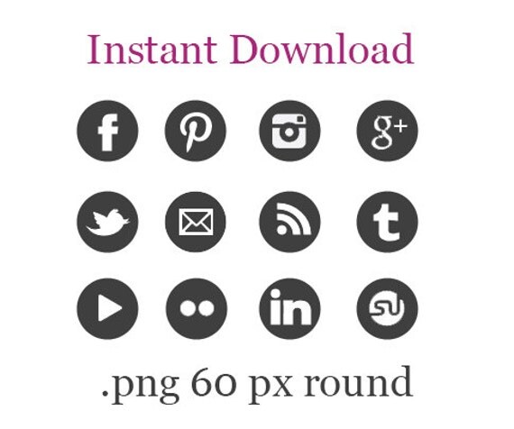 Round Social Media Icons Instagram