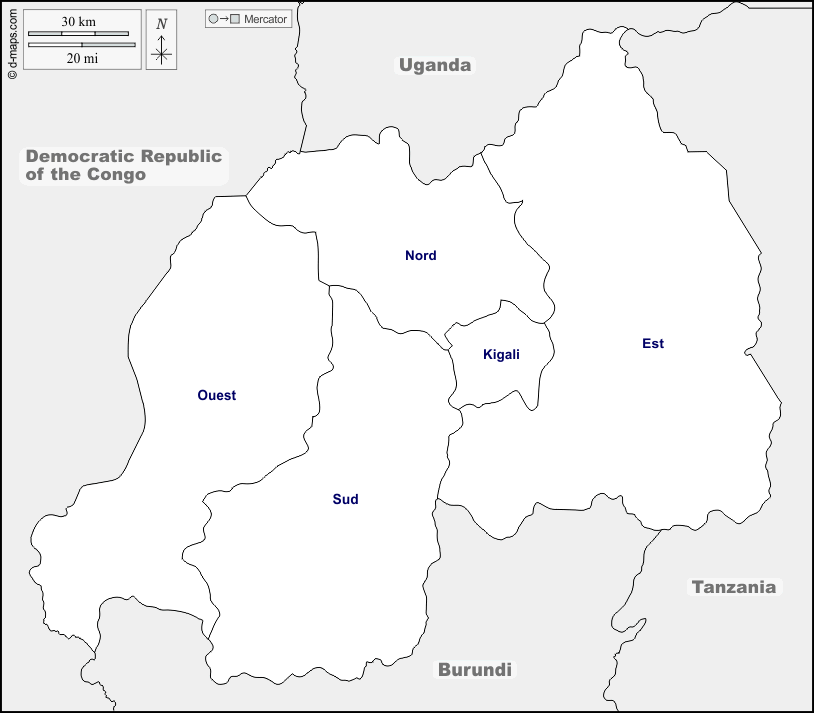 Rwanda Map Provinces