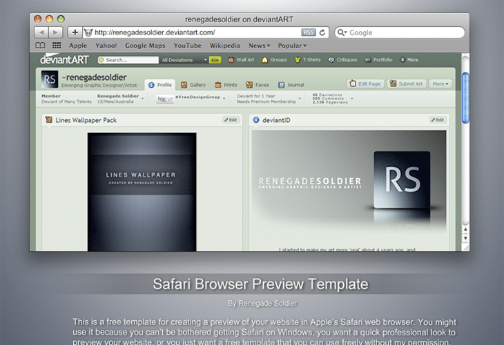 Safari Browser Window Psd