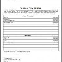 Salary Certificate Format