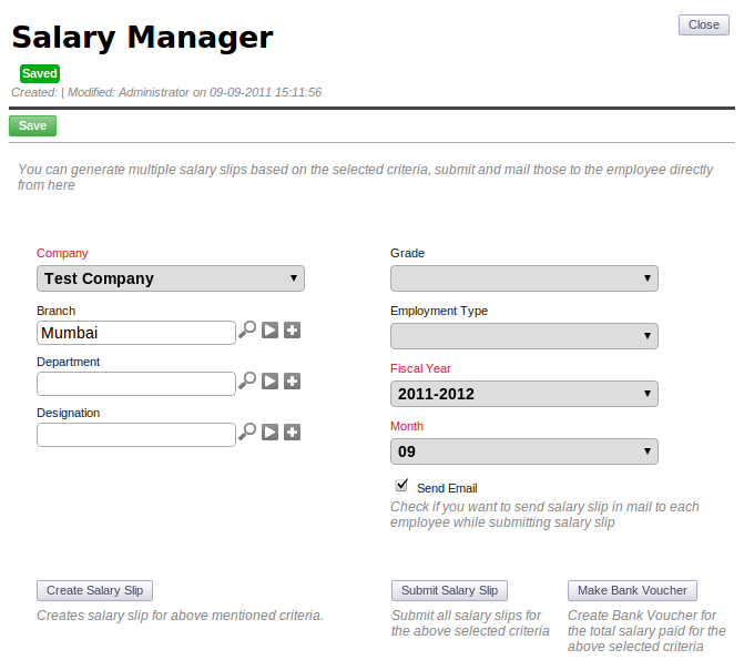 Salary Slip Format Download Free