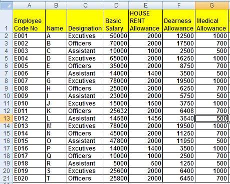 Salary Slip Format Excel