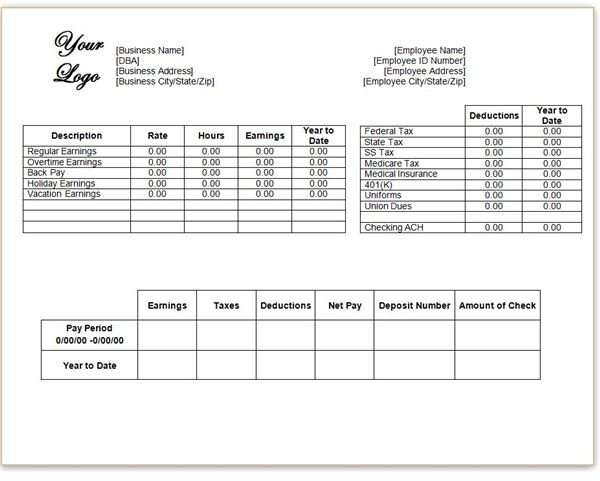 Salary Slip Format In Word