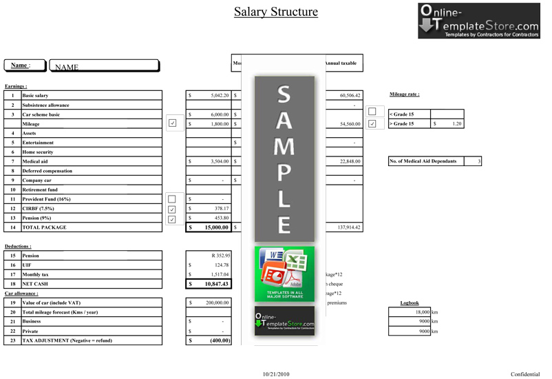 Salary Structure Format