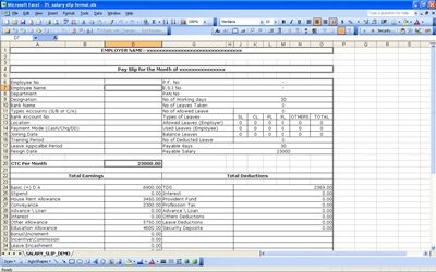 Salary Structure Format In Excel