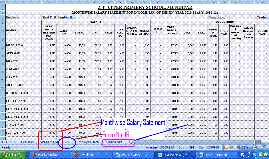 Salary Structure Format In Excel In India