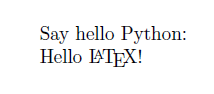 Sample Python Code Hello World