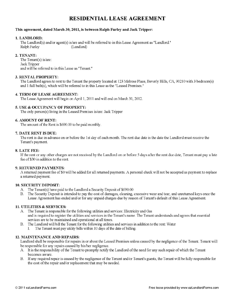 Sample Rental Agreement Format Doc