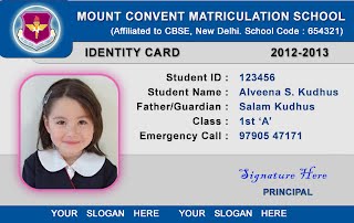 School Id Card Template Psd