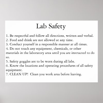 Science Lab Safety Rules Poster