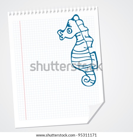 Seahorse Cartoon Drawing