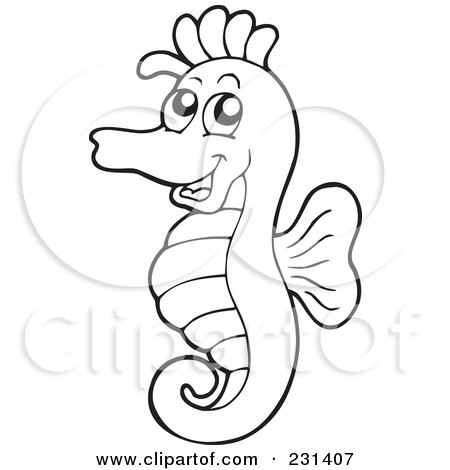 Seahorse Drawing For Kids