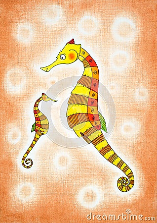 Seahorse Drawing For Kids