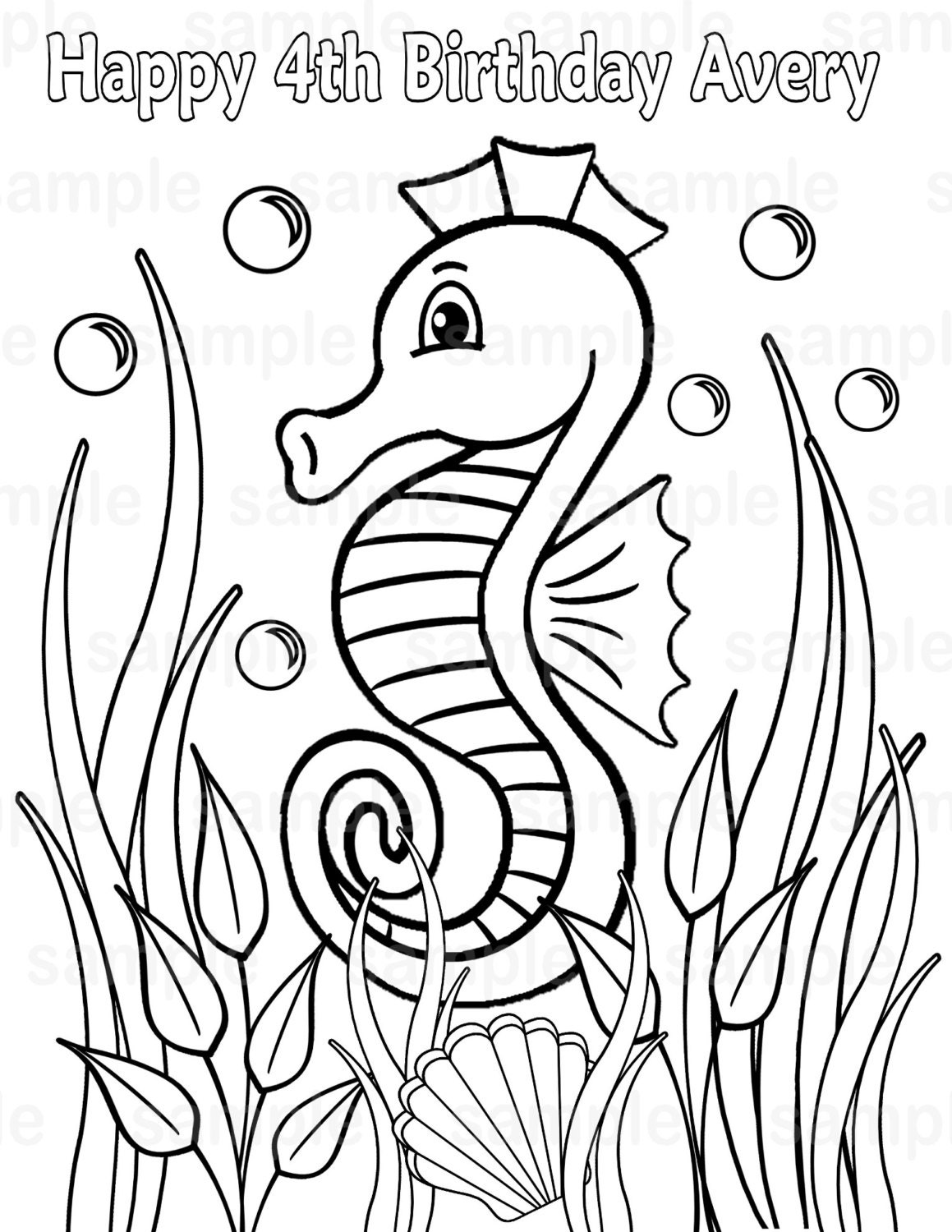 Seahorse Drawing For Kids