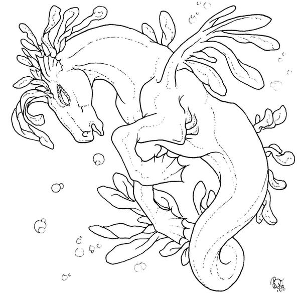 Seahorse Drawing Outline