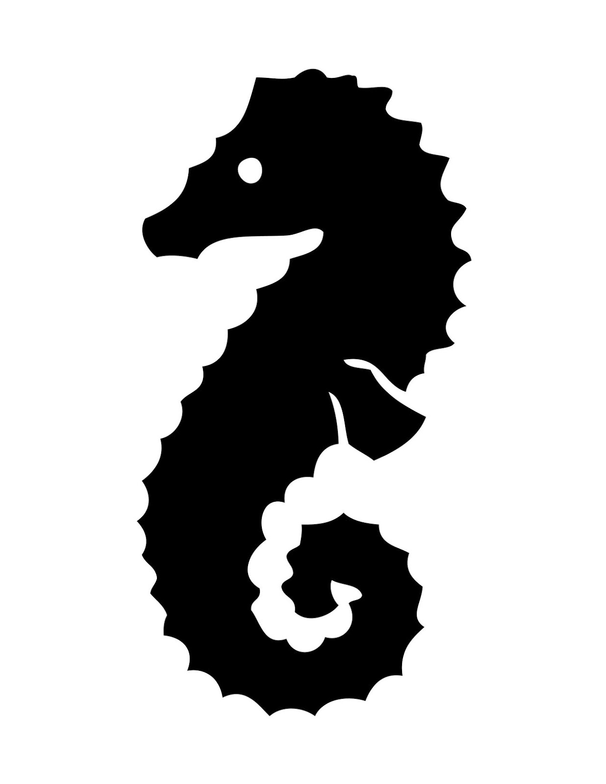 Seahorse Outline Picture