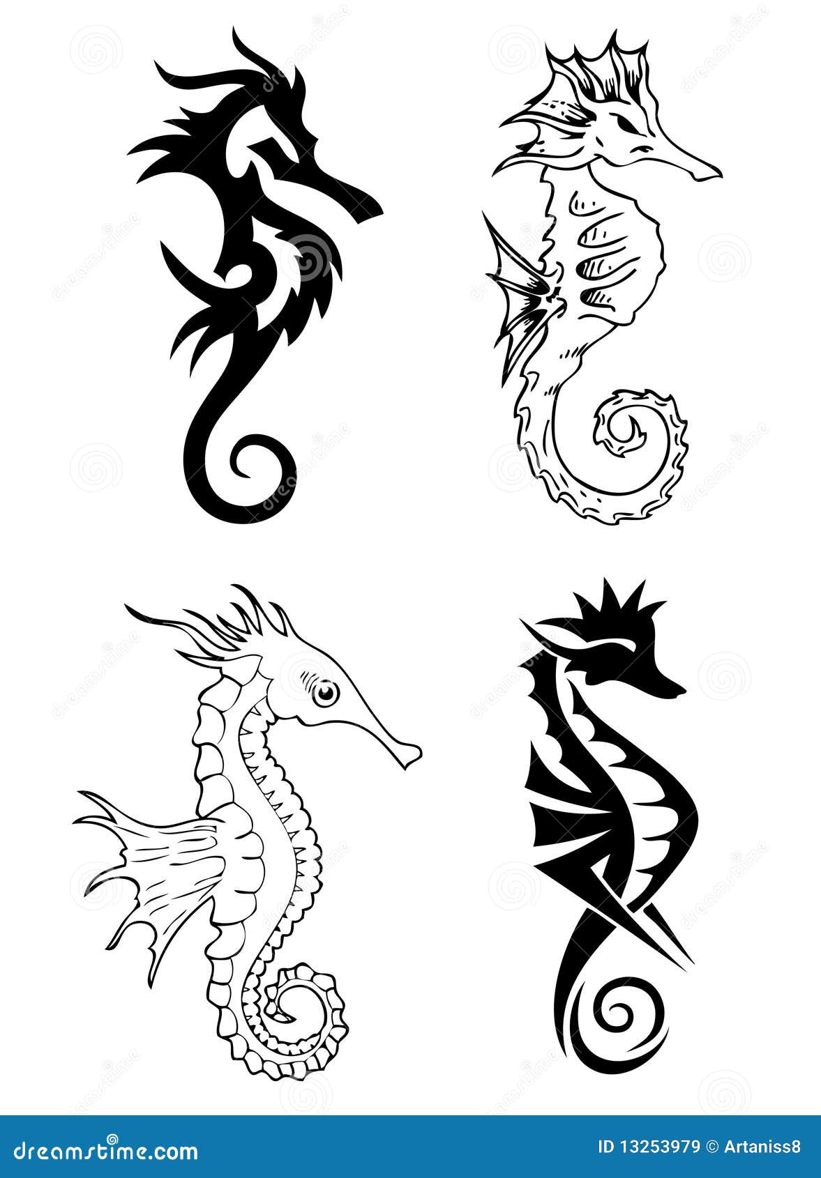 Seahorse Tattoo Designs