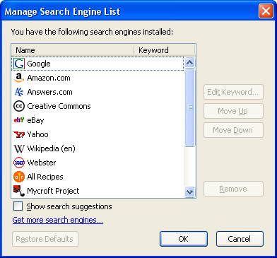 Search Engines List