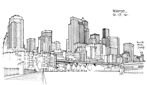 Seattle Skyline Drawing