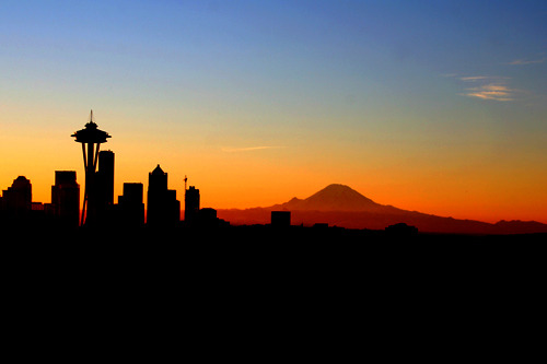 Seattle Skyline Outline